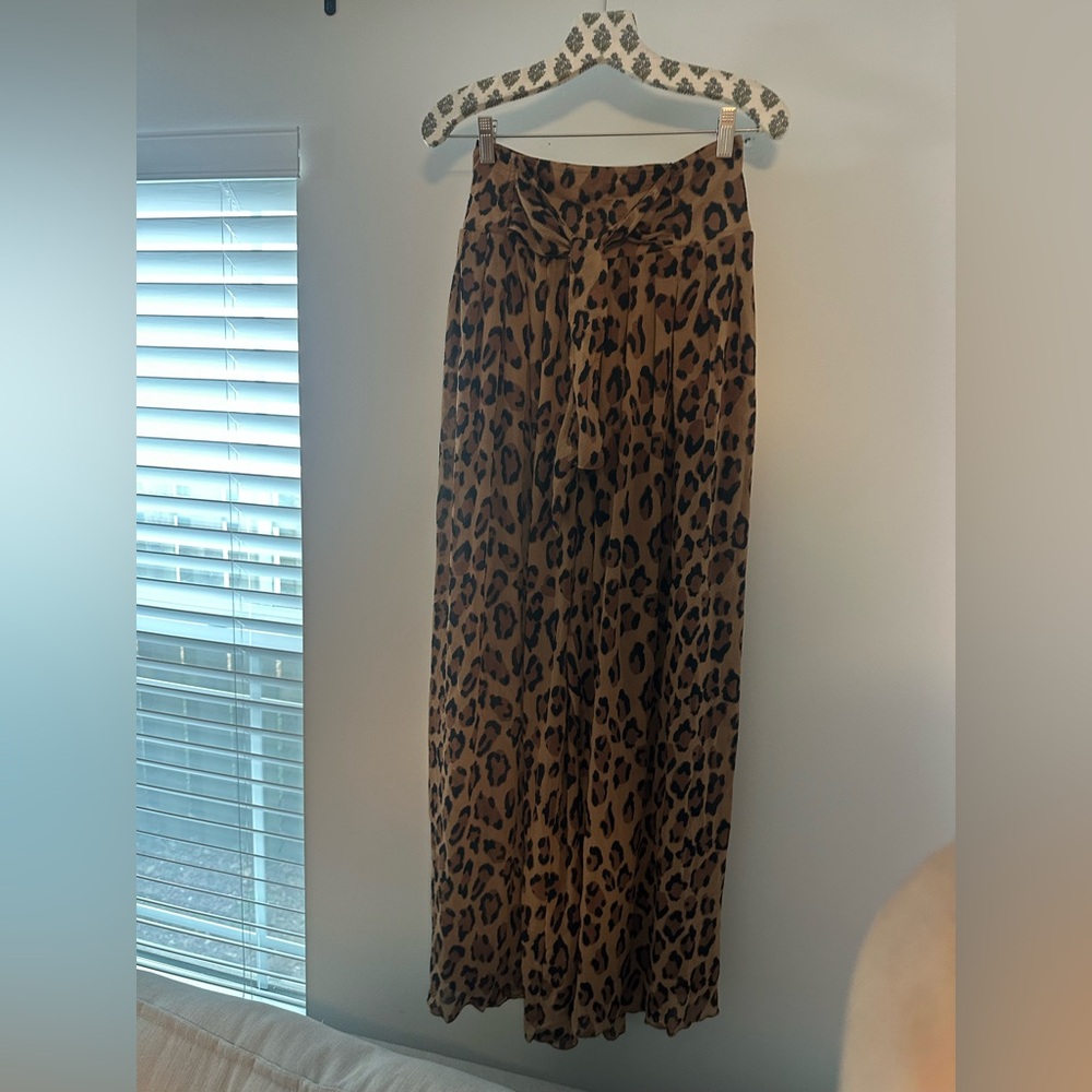 Free People Cheetah Wide Leg Pants